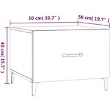  Klubska mizica s kovinskimi nogami bela 50x50x40 cm, (20714570) | Shoptok.si