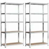 2x metal shelf 90x40x180 srebrna, (21703438)