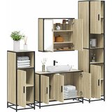  4-dijelni set kupaonskog namještaja boja hrasta sonome drveni | shoptok.hr