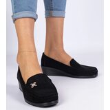 Gemre Sarimi women's black wedge eco-suede loafers Cijene