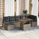 vidaXL Set od 8 dijelova vrtnih sofa s jastučićima Siva Poli Ratan Cijene