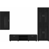  Set TV komoda FLORIN 3 kom. Crna Konstruirano drvo | shoptok.hr