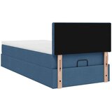 vidaXL Otomanska postelja z vzmetnico moder 100x200 cm blago | Shoptok.si