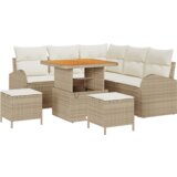 vidaXL 8-dijelni vrtni sofa set s jastučićima bež poli ratan akacija | shoptok.hr
