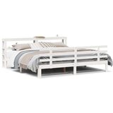 vidaXL Posteljni okvir z vzglavjem bel 180x200 cm borovina, (21311209) | Shoptok.si