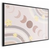  Plakat - Phases of the Moon with a Rainbow 90x60 Crni okvir | shoptok.hr