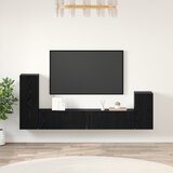 vidaXL TV Kabinet za Zid s policom s pohranom s vratima 4 pcs Crni hrast Konstruirano drvo | shoptok.hr