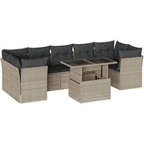 Maison Chic Seti vrtnega pohištva - Vrtna garnitura - Vrtni pohištvo set 8-delna z blazinami sv. siv poli ratan, (21800293) | Shoptok.si