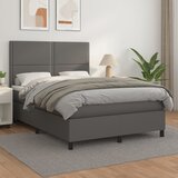 Krevet s oprugama i madracem sivi 140x200 cm od umjetne kože | shoptok.hr
