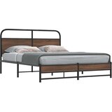  Okvir kreveta bez madraca smeđa boja hrasta 150x200 cm drveni | shoptok.hr