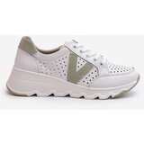 VINCEZA Women's Leather Lightweight Sports Shoes Beige Eleonori | Shoptok.si