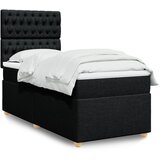 vidaXL Box spring postelja z vzmetnico črn 90x190 cm blago | Shoptok.si