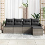  Sjedeća garnitura za vrt 5 kom. Siva poliratan 231 x 117 x 69 cm | shoptok.hr