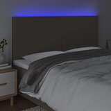  LED uzglavlje smeđesivo 180x5x118/128 cm od tkanine | shoptok.hr