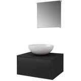 Furnova 3-Delni Komplet Kopalniškega Pohištva z Umivalnikom Črne Barve, (21946076) | Shoptok.si