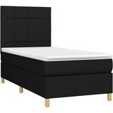  Krevet box spring s madracem LED crni 100x200 cm od tkanine | shoptok.hr