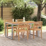 Vanjski stol za blagovanje Siva 160x80x75 cm Čelik i masivno drvo bagrema | shoptok.hr