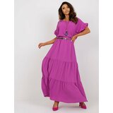 Fashion Hunters Purple flared skirt with ruffles cene