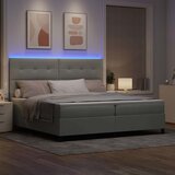  LED Box Spring Krevet Svijetlo siva 200 x 200 cm Baršun Svjetlosiva | shoptok.hr