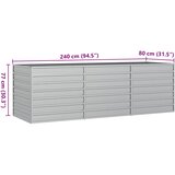  Povišena vrtna gredica 240 x 80 x 77 cm pocinčani čelik srebrna | Eponuda.ba