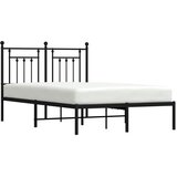 Metalni okvir za krevet s uzglavljem crni 120x190 cm | shoptok.hr