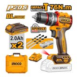Ingco aku udarna bušilica 20V 2x2.0Ah CIDLI20768E | ePonuda.com