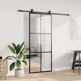 vidaXL Klizna vrata s priborom crna 90 x 205 cm od ESG stakla | shoptok.hr