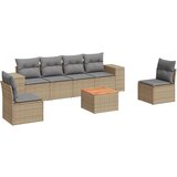 Maison Chic Seti vrtnega pohištva - Vrtna garnitura - Vrtni pohištvo set 7-delna z blazinami bež poli ratan, (21808774) | Shoptok.si