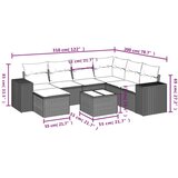  8-dijelni set vrtnih sofa od poliratana s jastucima crni | shoptok.hr