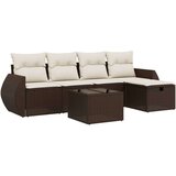 vidaXL 6-dijelni set vrtnih sofa od poliratana s jastucima smeđi | shoptok.hr