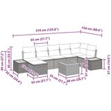  8-delna vrtnarska zofna garnitura z blazinami Črna poli ratan, (22091925) | Shoptok.si