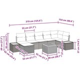  Set od 8 delova sofe za vrt s jastučićima Crna Poli ratan | shoptok.hr