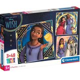Clementoni Disney Wish 3x48 komada Supercolor puzzle - | shoptok.hr