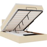  Otomanski okvir kreveta s madracem krem 120x200cm od tkanine | shoptok.hr