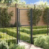 vidaXL mrežasta vrtna vrata pocinkano jeklo 100x250 cm siva | Shoptok.si