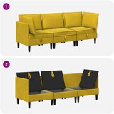  Set namještaja za dnevni boravak s jastukom 3 pcs Žuta Baršun | shoptok.hr