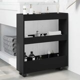  Uska kolica za pohranu s 3 razine bijela od konstruiranog drva | shoptok.hr