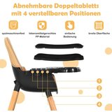  Dječja hranilica 4 u 1 s sigurnosnim pojasom i uklonjivim pladnjem, dječja sjedala, smeđa | shoptok.hr
