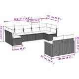  9-dijelni set vrtnih sofa s jastucima bež od poliratana | shoptok.hr