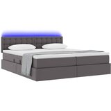 Krevet s prostorom za pohranu s LED-om Siva 200 x 200 cm | shoptok.hr