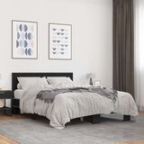 vidaXL Okvir kreveta crni 140 x 200 cm od konstruiranog drva i metala | shoptok.hr