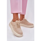 EVENTO Suede Platform Sneakers Beige Rilwena | Shoptok.si