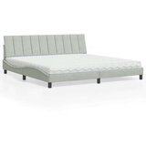 vidaXL Krevet s madracem svjetlosivi 200x200 cm baršunasti | shoptok.hr