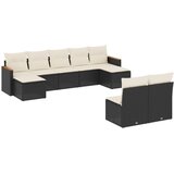  9-dijelni set vrtnih sofa s jastucima crni od poliratana | shoptok.hr