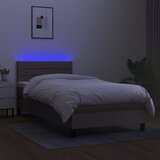  box spring s madracem LED smeđesivi 100x200 cm tkanina | shoptok.hr