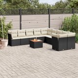 vidaXL 11-dijelni set vrtnih sofa od poliratana s jastucima crni | shoptok.hr