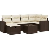 Maison Chic Seti vrtnega pohištva - Vrtna garnitura - Vrtni pohištvo set 7-delna z blazinami rjav poli ratan, (21803086) | Shoptok.si