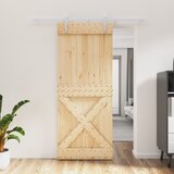 vidaXL Drsna vrata s kompletom vodil 85x210 cm trdna borovina Cene