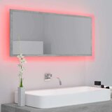 vidaXL LED kupaonsko ogledalo siva boja betona 100 x 8,5 x 37 cm drvo | shoptok.hr