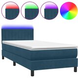 Box Spring krevet s madracem i LED tamnoplavi 80x220 cm baršunasti | Eponuda.ba